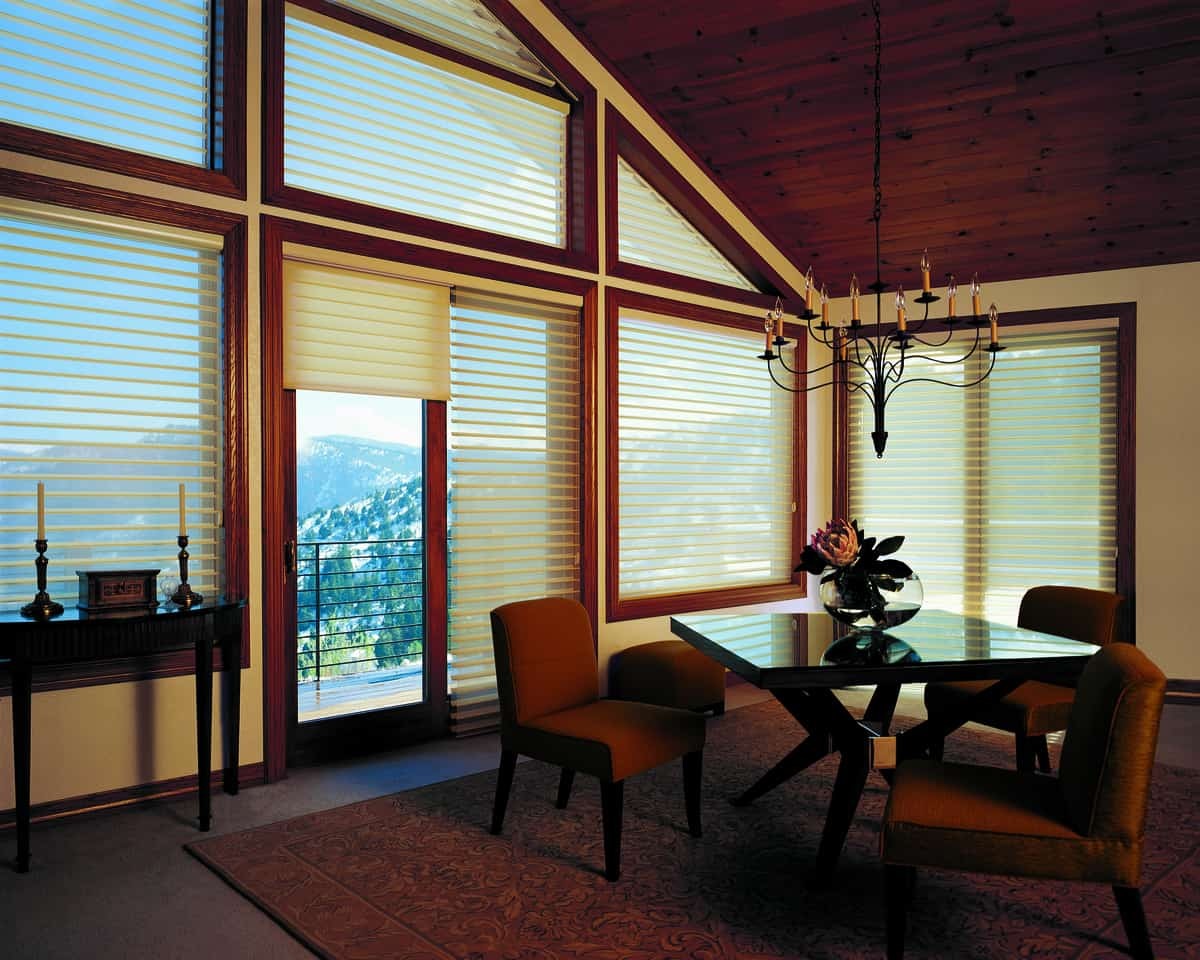 Hunter Douglas Silhouette® Window Shadings near Denver, Colorado (CO), including skinny floor lamps.