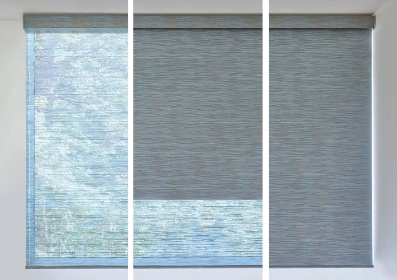 Hunter Douglas Designer Roller Shades automatically raising with PowerView® Automation near Denver, CO